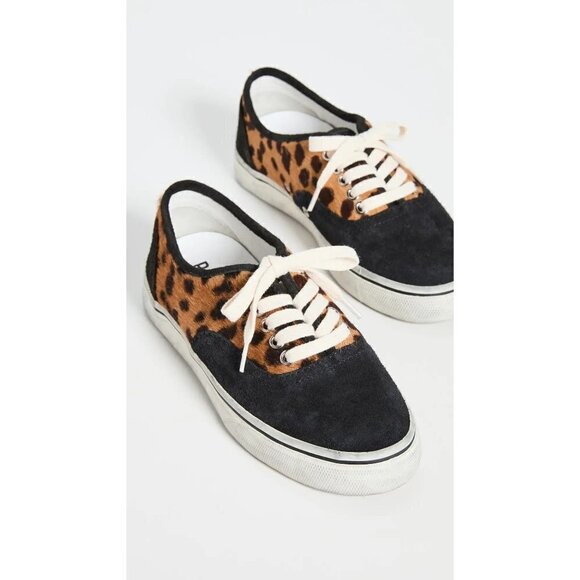 Re/Done 70s Low Top Skate Sneakers in Leopard Calf Hair New...